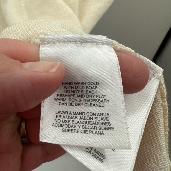 Jones New York cream twist chest linen lightweight classic woman's tank top. 1X - Picture 6 of 8